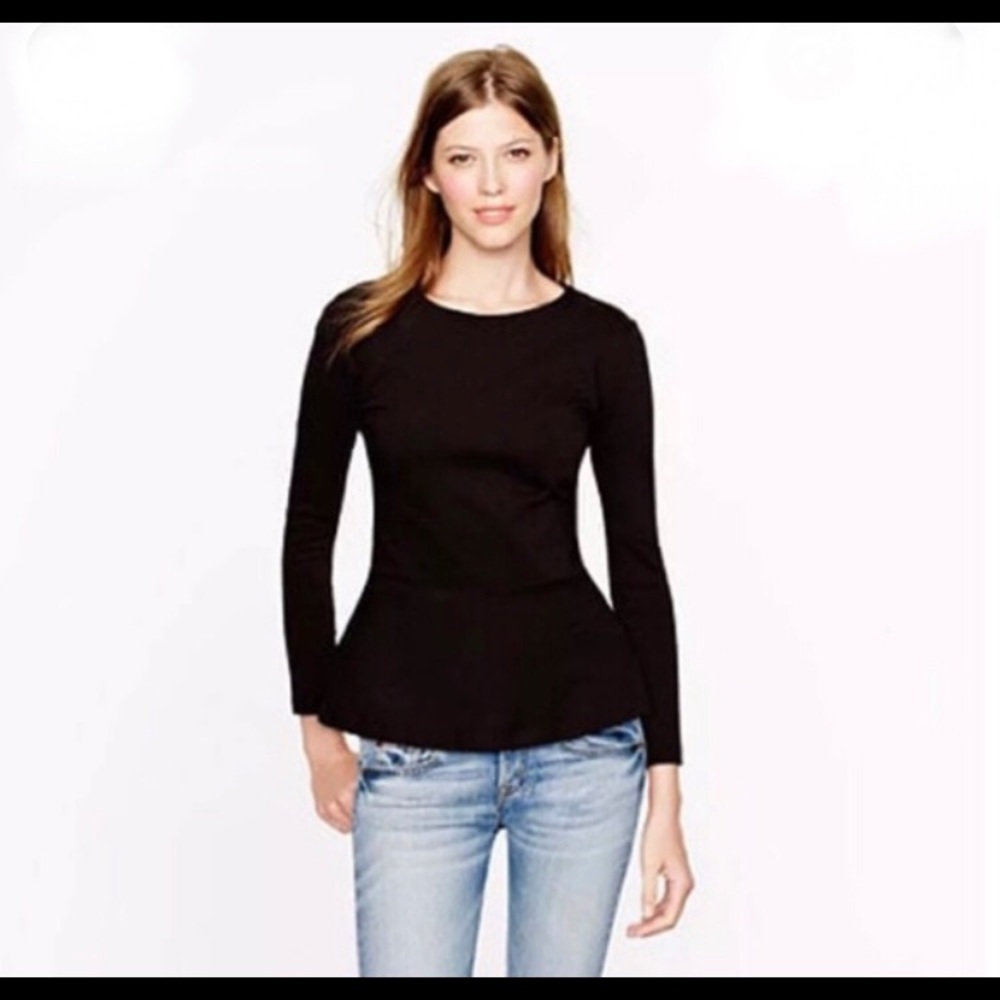 J. Crew Black Peplum Top